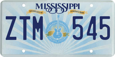MS license plate ZTM545