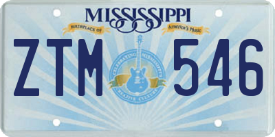 MS license plate ZTM546