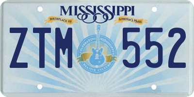 MS license plate ZTM552