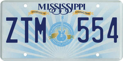 MS license plate ZTM554