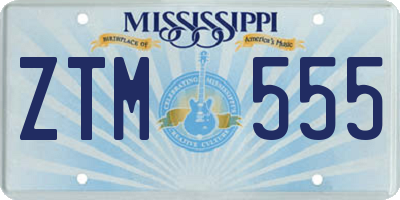 MS license plate ZTM555