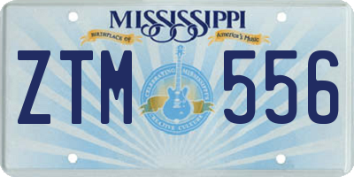 MS license plate ZTM556