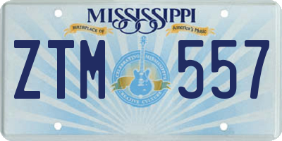 MS license plate ZTM557