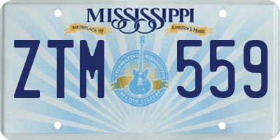 MS license plate ZTM559