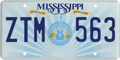 MS license plate ZTM563