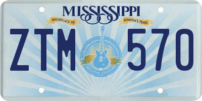 MS license plate ZTM570