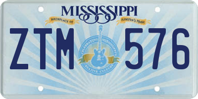 MS license plate ZTM576