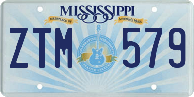 MS license plate ZTM579
