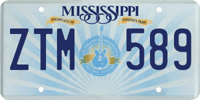 MS license plate ZTM589