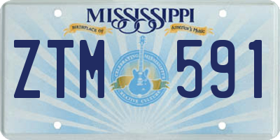 MS license plate ZTM591