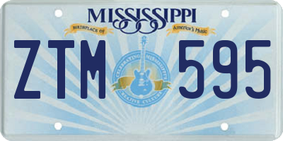 MS license plate ZTM595