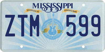 MS license plate ZTM599