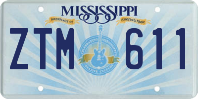 MS license plate ZTM611