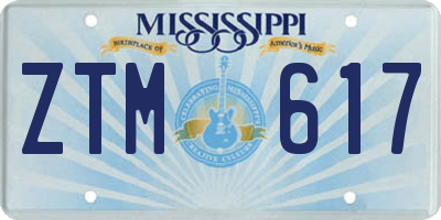 MS license plate ZTM617