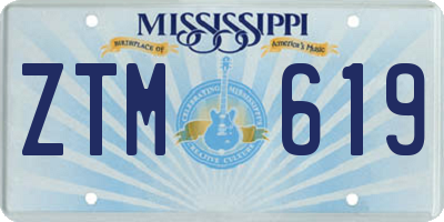 MS license plate ZTM619