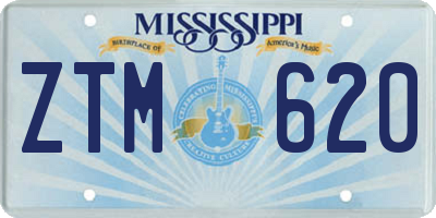 MS license plate ZTM620