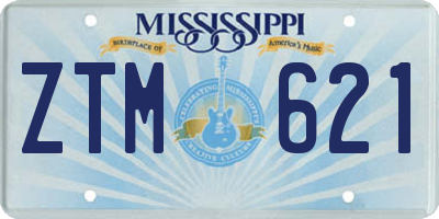 MS license plate ZTM621