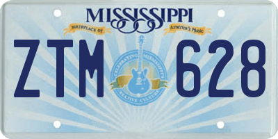 MS license plate ZTM628