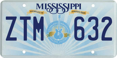 MS license plate ZTM632
