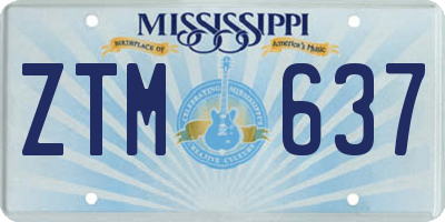 MS license plate ZTM637