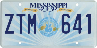 MS license plate ZTM641