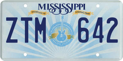 MS license plate ZTM642