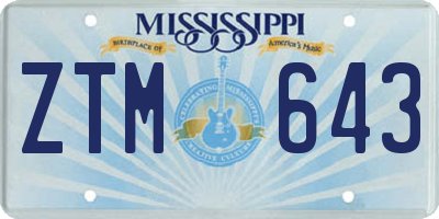 MS license plate ZTM643