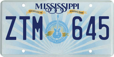 MS license plate ZTM645