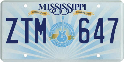 MS license plate ZTM647