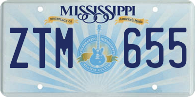 MS license plate ZTM655