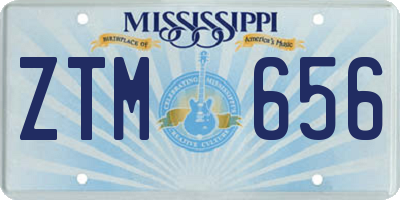 MS license plate ZTM656