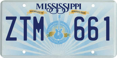 MS license plate ZTM661