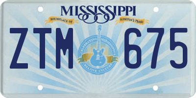 MS license plate ZTM675
