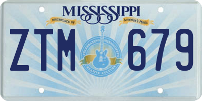 MS license plate ZTM679