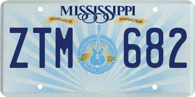MS license plate ZTM682