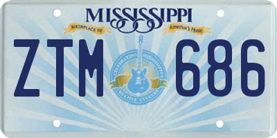 MS license plate ZTM686