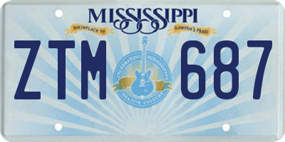 MS license plate ZTM687