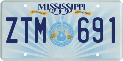MS license plate ZTM691