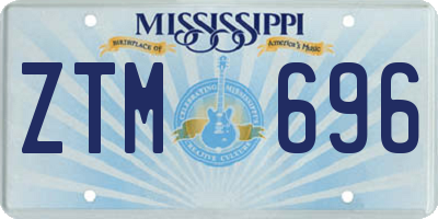 MS license plate ZTM696