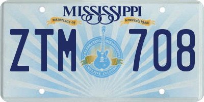 MS license plate ZTM708