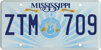 MS license plate ZTM709