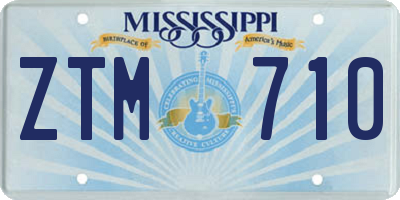 MS license plate ZTM710