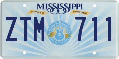 MS license plate ZTM711