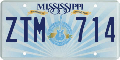 MS license plate ZTM714