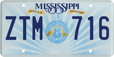 MS license plate ZTM716