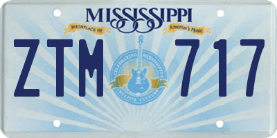 MS license plate ZTM717