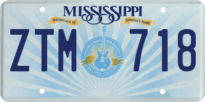 MS license plate ZTM718