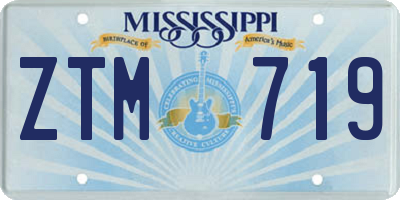 MS license plate ZTM719