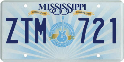 MS license plate ZTM721