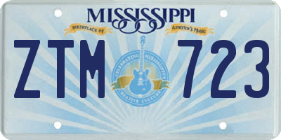 MS license plate ZTM723